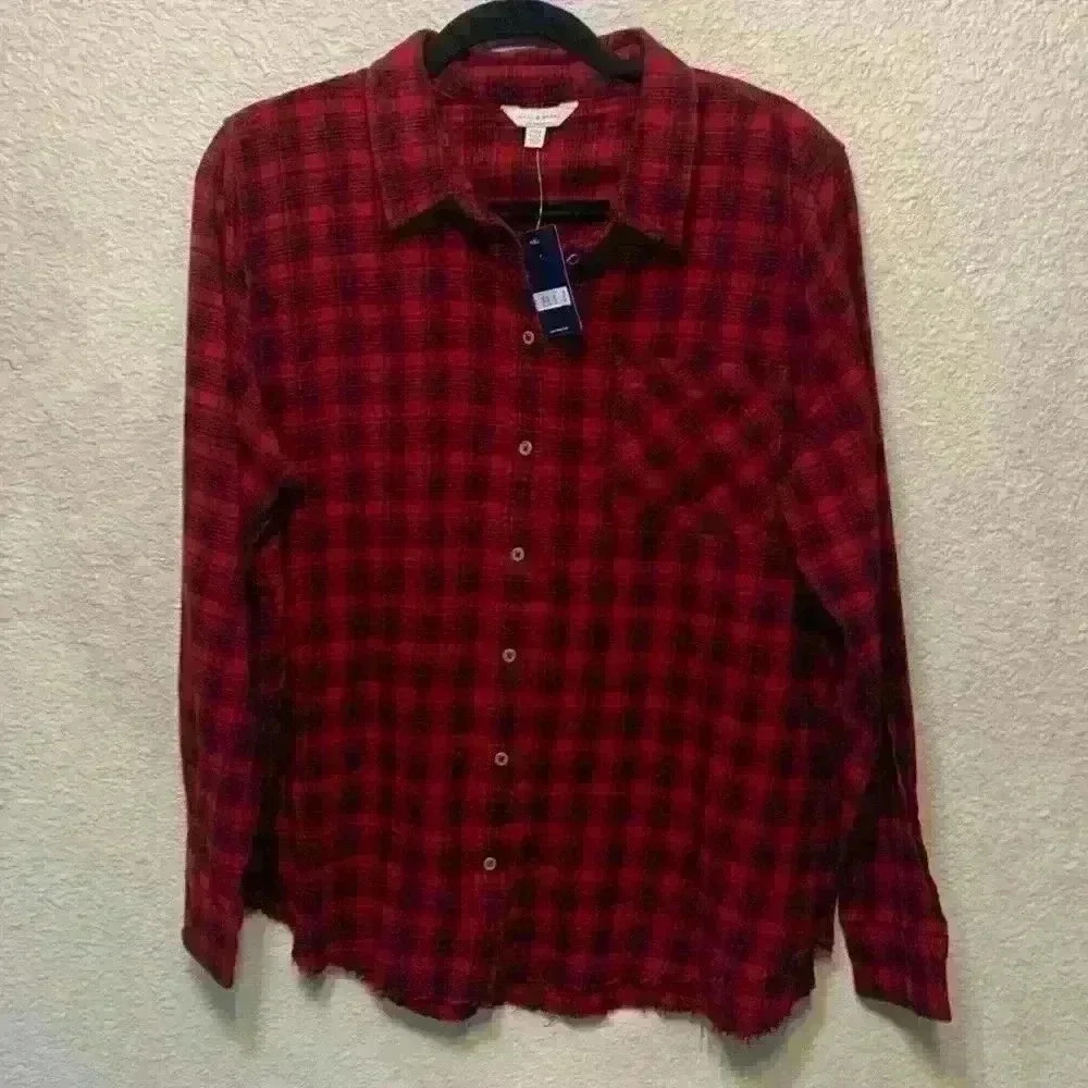 Plaid Lucky Brand Flannel sz M fall lumberjack 90s y2k apple picking cozy comfy